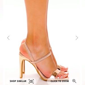 Gold strappy heels